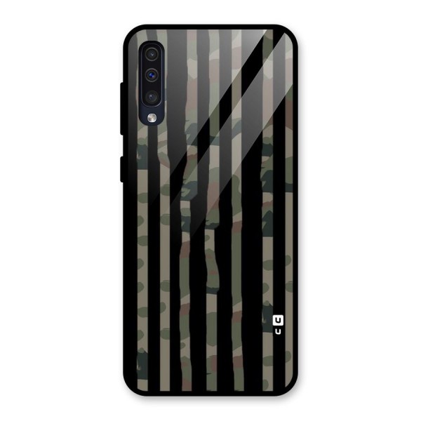 Army Stripes Glass Back Case for Galaxy A50s