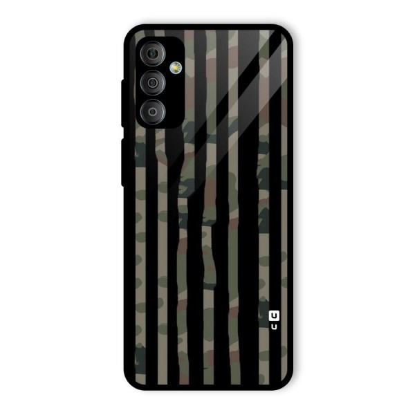 Army Stripes Glass Back Case for Galaxy F23