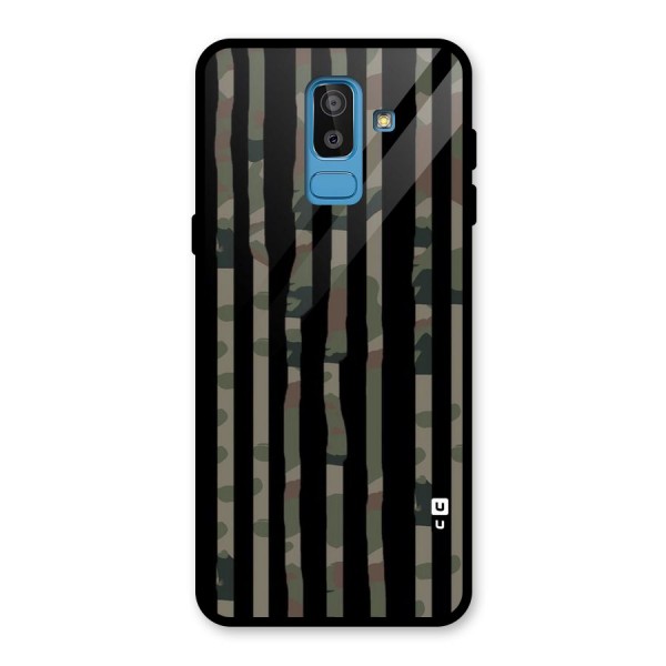 Army Stripes Glass Back Case for Galaxy J8