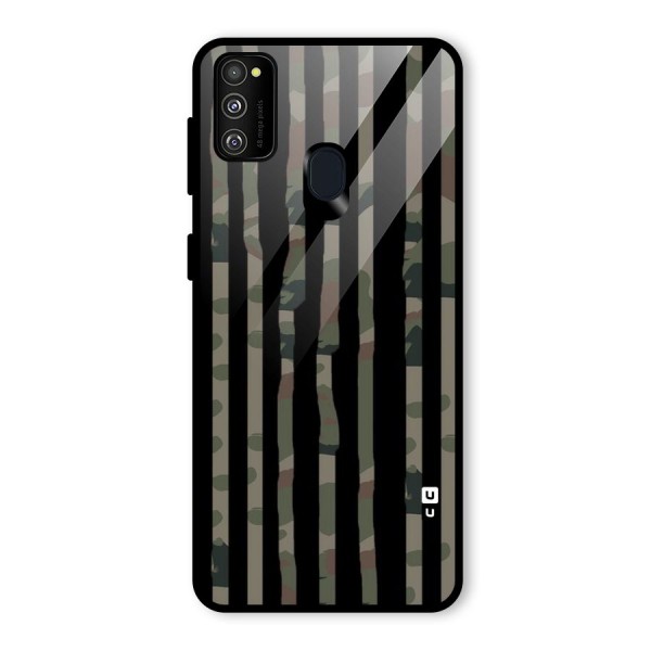 Army Stripes Glass Back Case for Galaxy M21