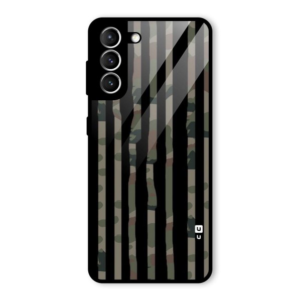 Army Stripes Glass Back Case for Galaxy S21 5G