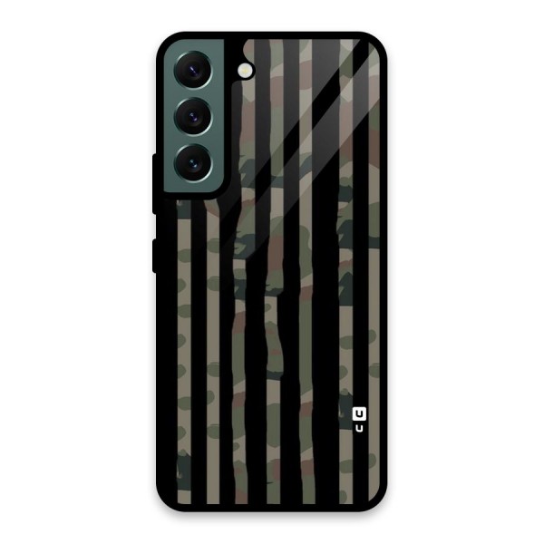 Army Stripes Glass Back Case for Galaxy S22 5G