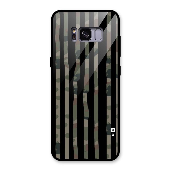 Army Stripes Glass Back Case for Galaxy S8