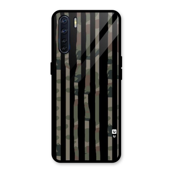 Army Stripes Glass Back Case for Oppo F15