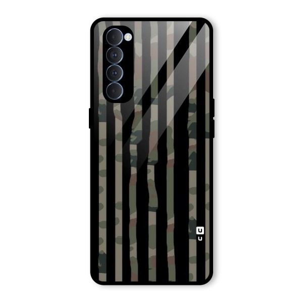 Army Stripes Glass Back Case for Oppo Reno4 Pro