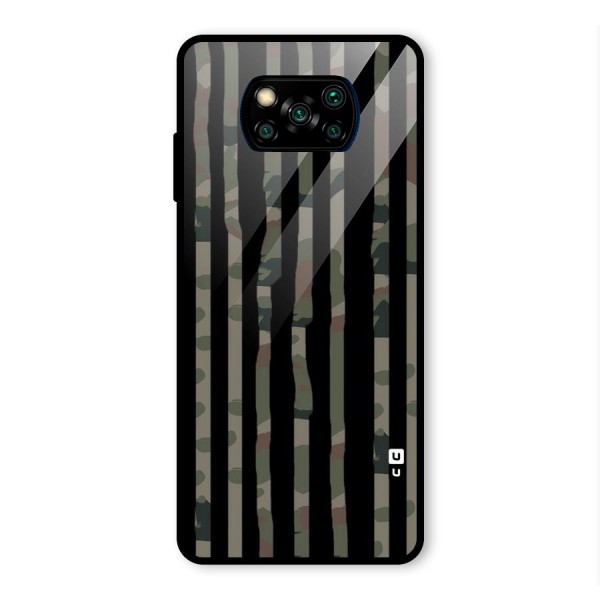 Army Stripes Glass Back Case for Poco X3 Pro