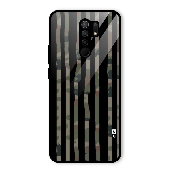 Army Stripes Glass Back Case for Redmi 9 Prime