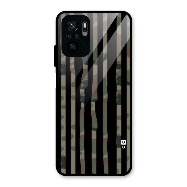 Army Stripes Glass Back Case for Redmi Note 10