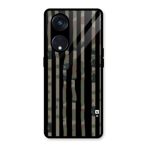 Army Stripes Glass Back Case for Reno8 T 5G