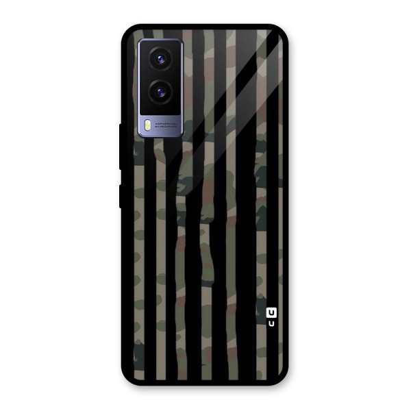 Army Stripes Glass Back Case for Vivo V21e 5G