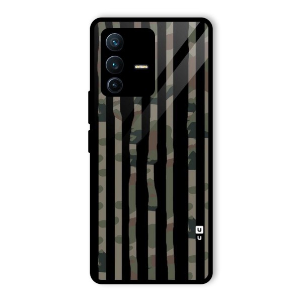 Army Stripes Glass Back Case for Vivo V23 Pro