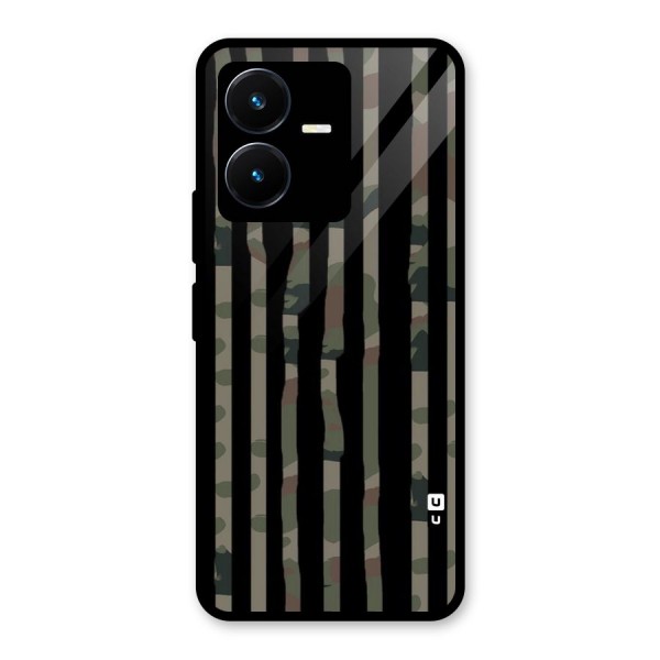 Army Stripes Glass Back Case for Vivo Y22