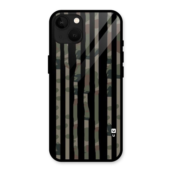 Army Stripes Glass Back Case for iPhone 13