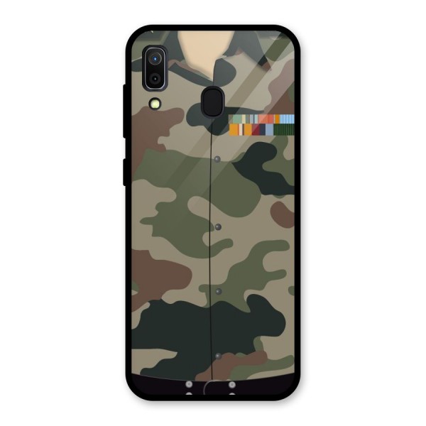 Army Uniform Glass Back Case for Galaxy A30