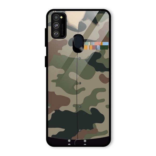 Army Uniform Glass Back Case for Galaxy M21