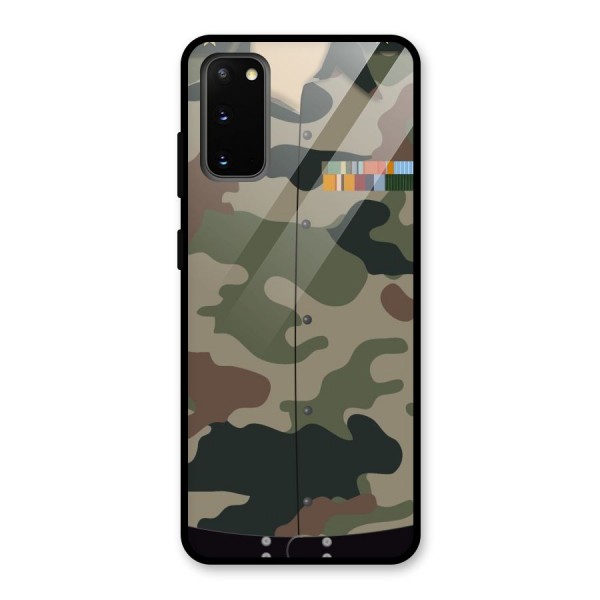 Army Uniform Glass Back Case for Galaxy S20