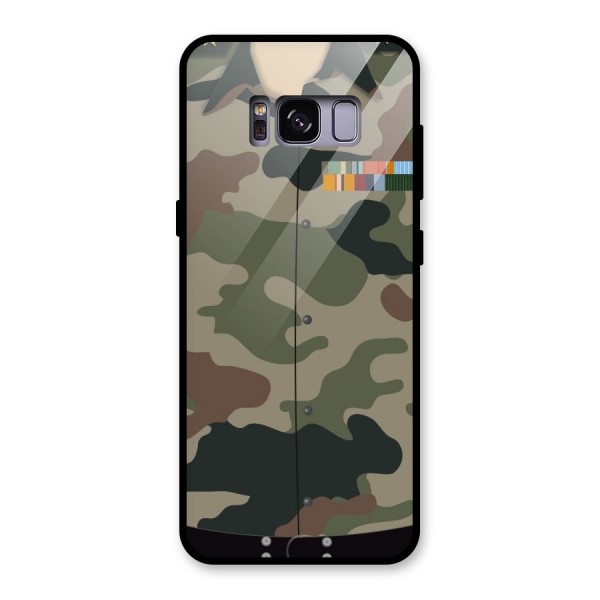 Army Uniform Glass Back Case for Galaxy S8