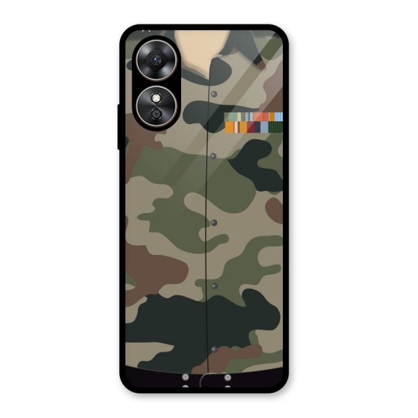 Army Uniform Glass Back Case for Oppo A17