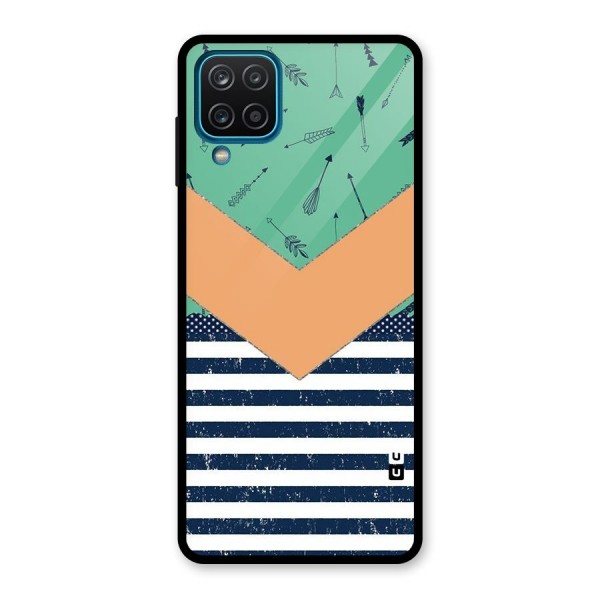 Arrows and Stripes Glass Back Case for Galaxy A12