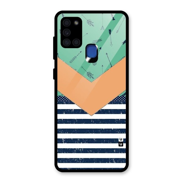 Arrows and Stripes Glass Back Case for Galaxy A21s