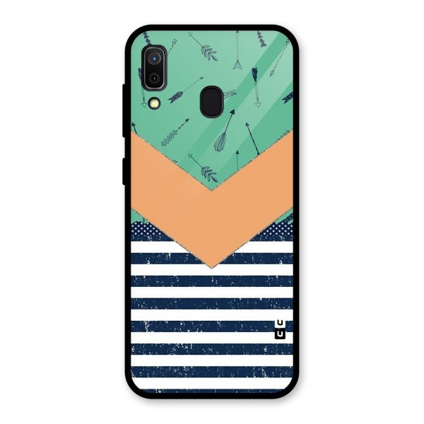 Arrows and Stripes Glass Back Case for Galaxy A30