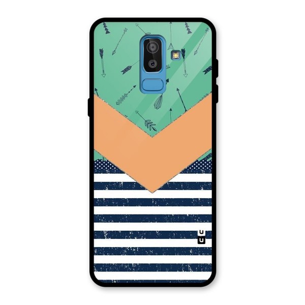 Arrows and Stripes Glass Back Case for Galaxy J8