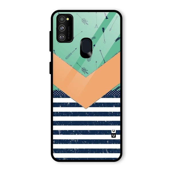 Arrows and Stripes Glass Back Case for Galaxy M21