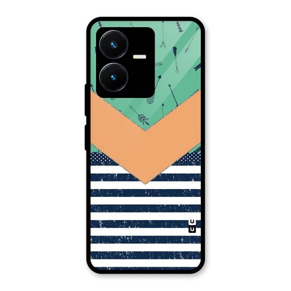 Arrows and Stripes Glass Back Case for Vivo Y22