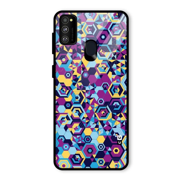 Artistic Abstract Glass Back Case for Galaxy M21