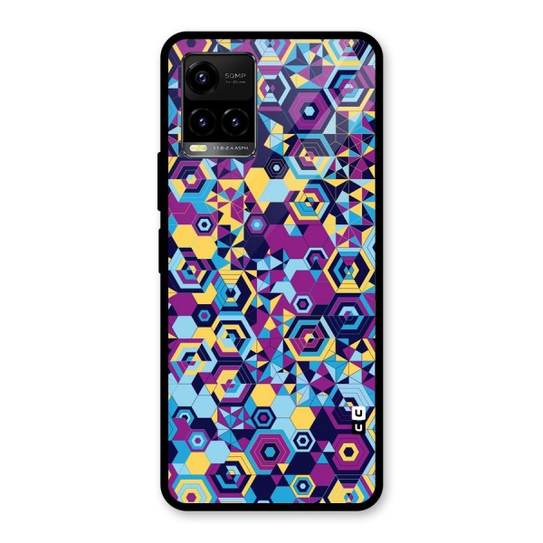 Artistic Abstract Glass Back Case for Vivo Y21 2021