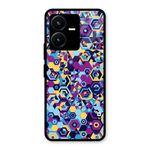 Artistic Abstract Glass Back Case for Vivo Y22