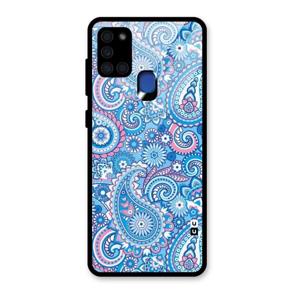 Artistic Blue Art Glass Back Case for Galaxy A21s