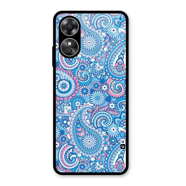 Artistic Blue Art Glass Back Case for Oppo A17