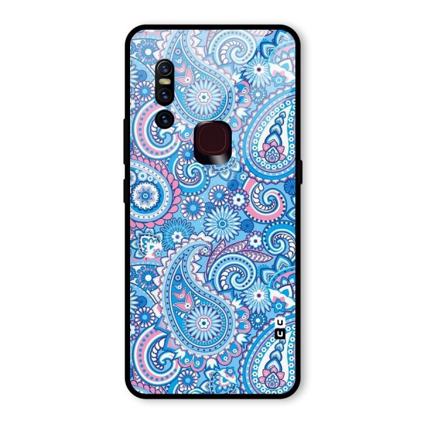 Artistic Blue Art Glass Back Case for Vivo V15