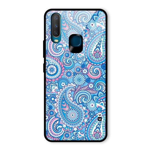 Artistic Blue Art Glass Back Case for Vivo Y12