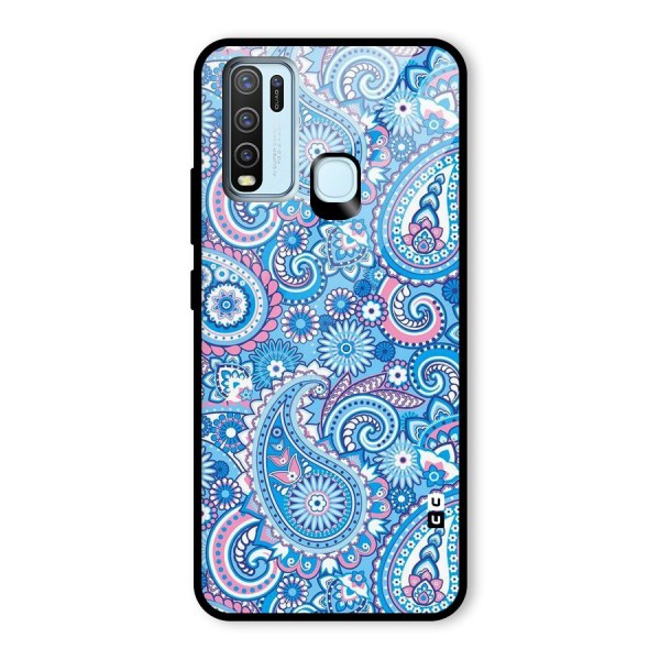 Artistic Blue Art Glass Back Case for Vivo Y30