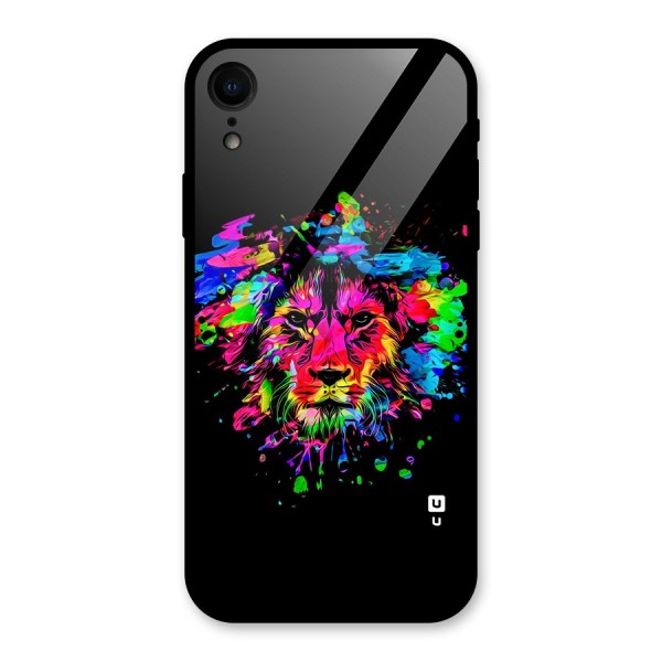 Artistic Lion Art Splash Glass Back Case for XR