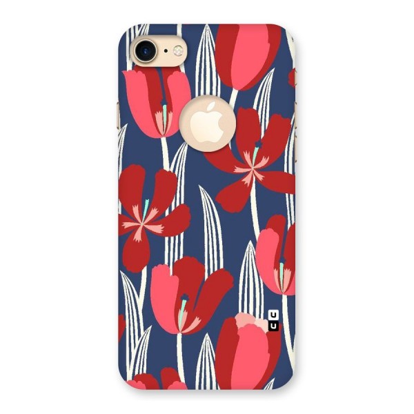 Artistic Tulips Back Case for iPhone 8 Logo Cut