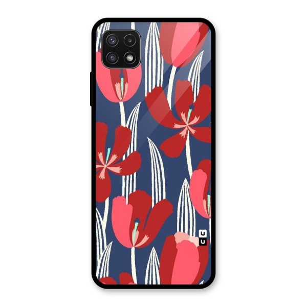 Artistic Tulips Glass Back Case for Galaxy A22 5G