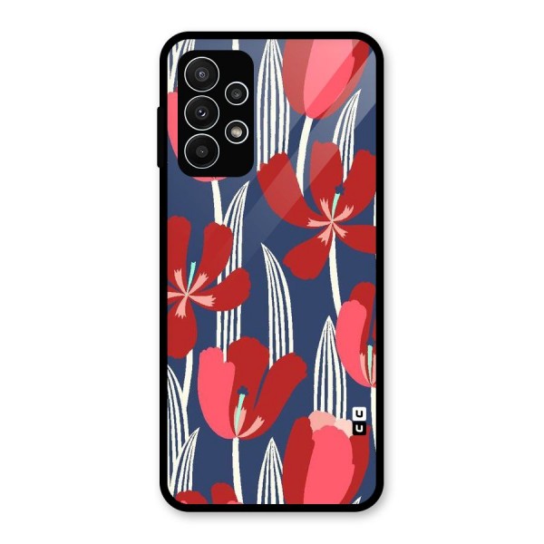 Artistic Tulips Glass Back Case for Galaxy A23