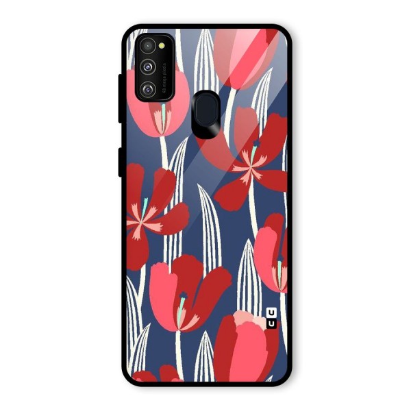 Artistic Tulips Glass Back Case for Galaxy M21