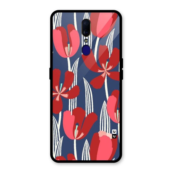 Artistic Tulips Glass Back Case for Oppo F11