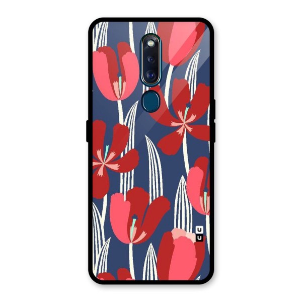 Artistic Tulips Glass Back Case for Oppo F11 Pro