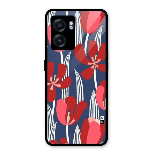 Artistic Tulips Glass Back Case for Oppo K10 (5G)