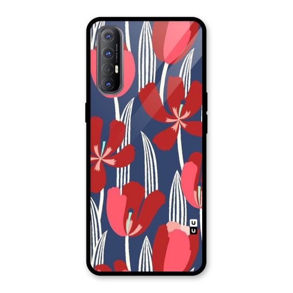 Artistic Tulips Glass Back Case for Oppo Reno3 Pro