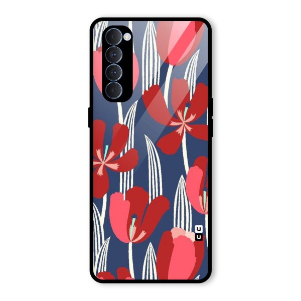 Artistic Tulips Glass Back Case for Oppo Reno4 Pro