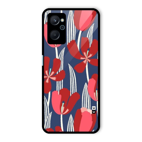 Artistic Tulips Glass Back Case for Realme 9i