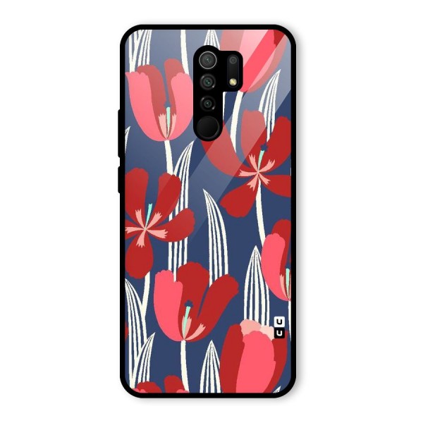 Artistic Tulips Glass Back Case for Redmi 9 Prime