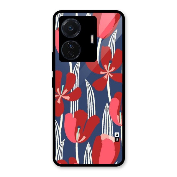 Artistic Tulips Glass Back Case for Vivo T1 Pro