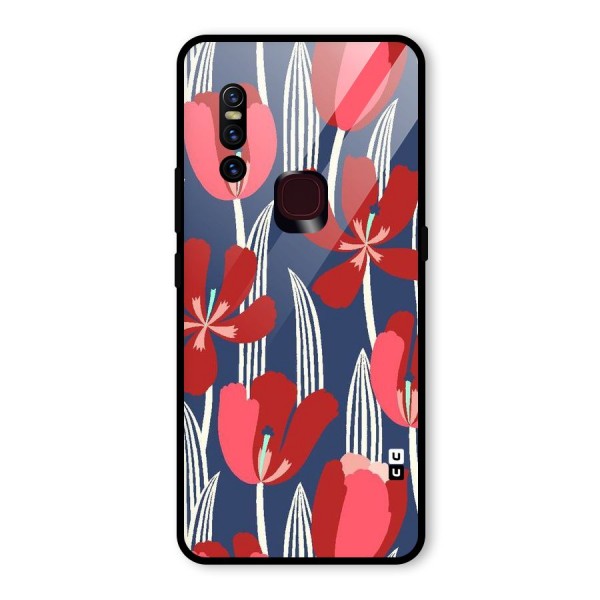 Artistic Tulips Glass Back Case for Vivo V15